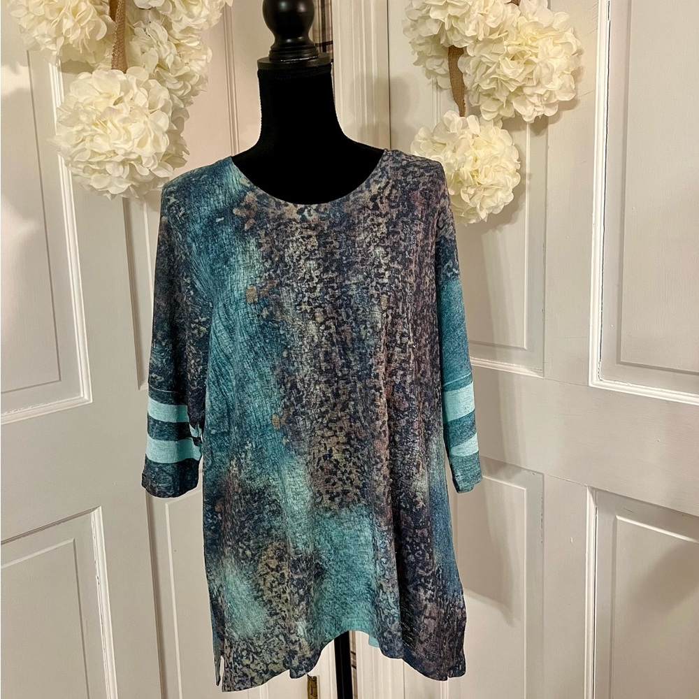 Jess & Jane Turquoise Multi Color Tunic - Picture 8 of 8